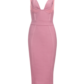Бандажное розовое платье Herve Leger 29431