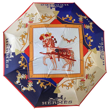Синий зонтик с рисунком Hermes 29480