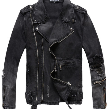 Темно-серая куртка-косуха Balmain 29484