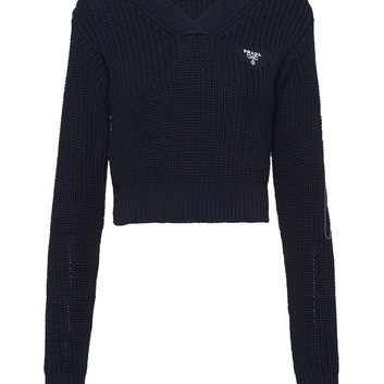 Короткий вязаный свитер Prada 29452