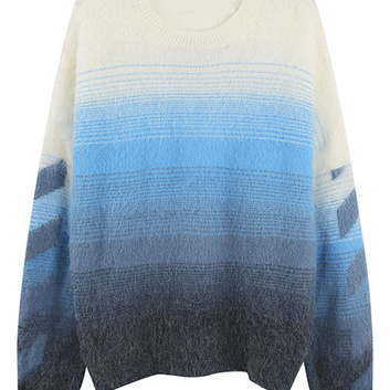 Голубой мохеровый свитер OFF-White 29590
