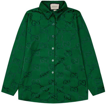 Зеленая женская куртка-рубашка с принтом 29605