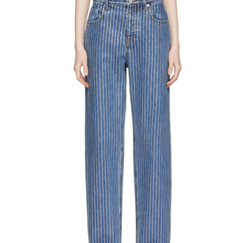 Женские полосатые джинсы Wang 29506