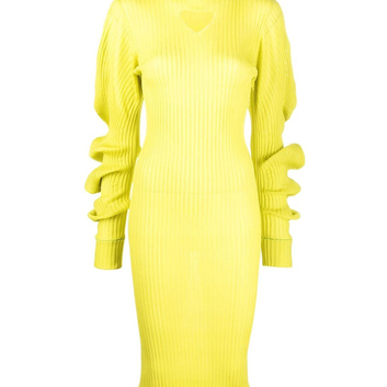 Желтое вязаное платье Bottega Veneta 29118