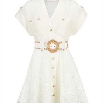 Льняное ажурное платье Zimmermann 28770-1