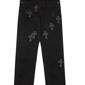 Черные джинсы с крестами Chrome Hearts 29760