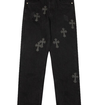 Черные джинсы с крестами Chrome Hearts 29760
