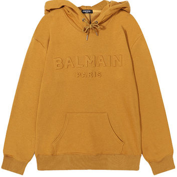 Горчичное худи с 3D надписью Balmain 29785