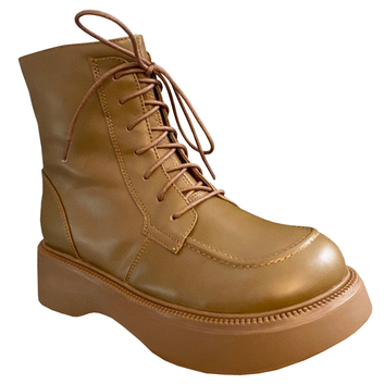 Теплые кожаные женские ботинки на овчине 30036