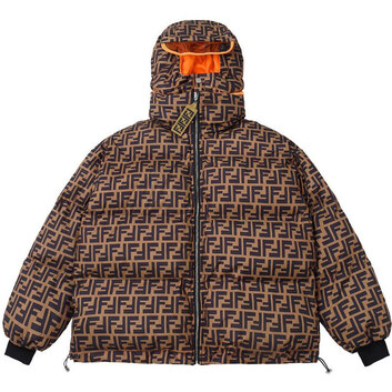 Женский пуховик с козырьком Fendi 30097