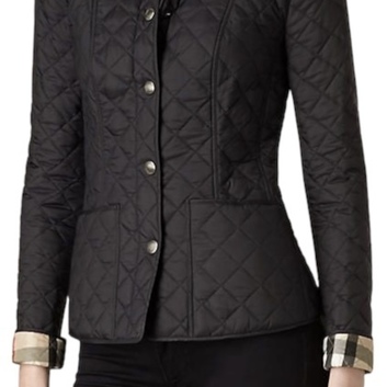 Черная женская стеганая куртка 10285