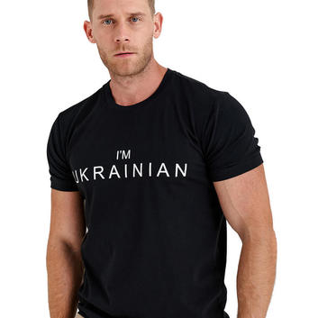 Черная футболка "I'm Ukrainian" «Українські месники» 30238