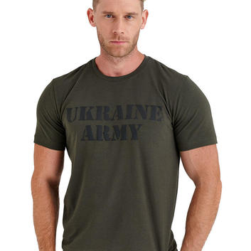 Зеленая футболка "UKRAINE ARMY" «Українські месники» 30240