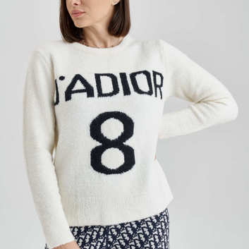 Женский белый свитер с надписью Dior 27718-1