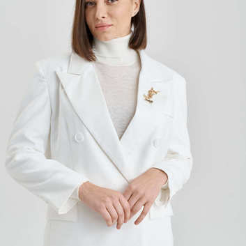 Белый элегантный пиджак YSL 26801