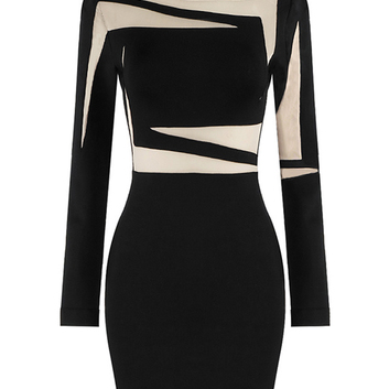 Шикарное черное короткое платье с геометрией 28237-1