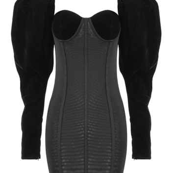 Платье с объемными рукавами Herve Leger 30326