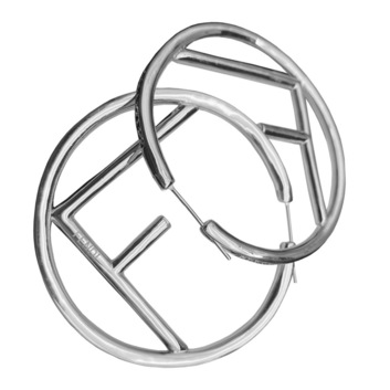 Серьги-кольца с буквой бренда Fendi 30358