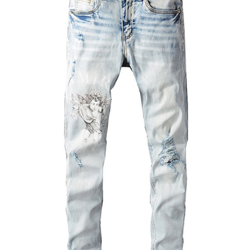 Джинсы скинни с рисунком Amiri 30453
