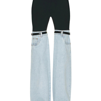 Дизайнерские комбинированные женские брюки 30461