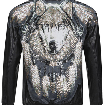 Куртка из эко-кожи “Волк” Philipp Plein 30592