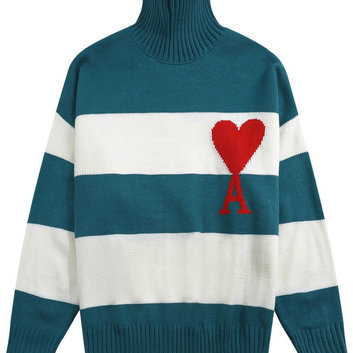 Полосатый свитер унисекс с лого AMI 30625