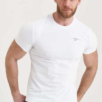 Белая футболка с оригинальным принтом OFF-WHITE 27410