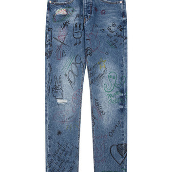 Разрисованные мужские джинсы Balenciaga 30728