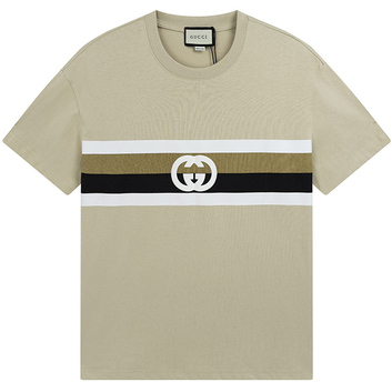 Серая мужская футболка с декором GG 30732
