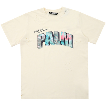 Хлопковая футболка с надписью Palm Angels 30767
