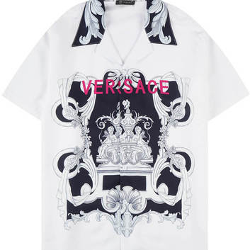 Рубашка с принтом спереди Versace 30935
