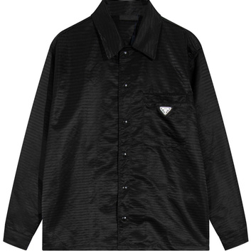 Черная рубашка с карманом Prada 30914