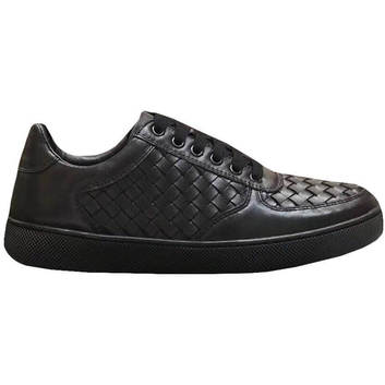Кожаные кроссовки с узором Bottega Veneta 27785-1