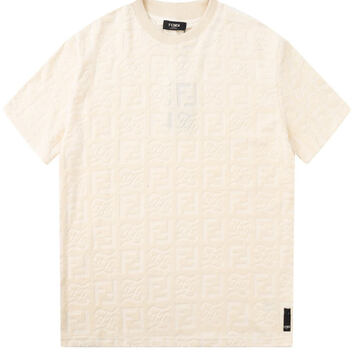 Бежевая футболка с монограммой Fendi 30947