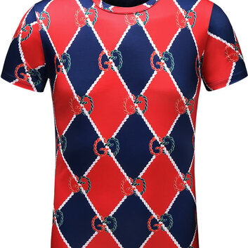 Хлопковая мужская футболка с принтом GG 31003