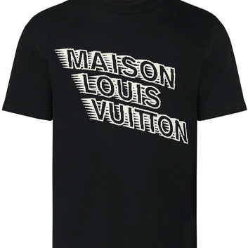 Футболка черная с текстом Louis Vuitton 31056