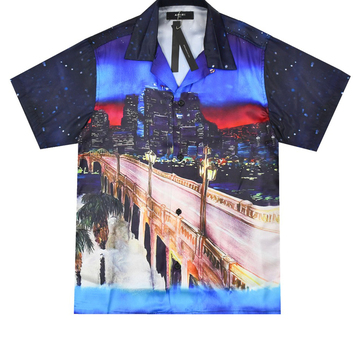 Рубашка мужская оверсайз Amiri с принтом ночной пейзаж 31217