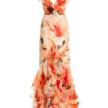 Шикарное длинное шифоновое платье 31369