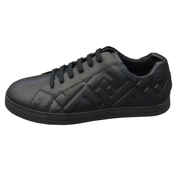 Черные кожаные кеды с тиснением Fendi 27165-1