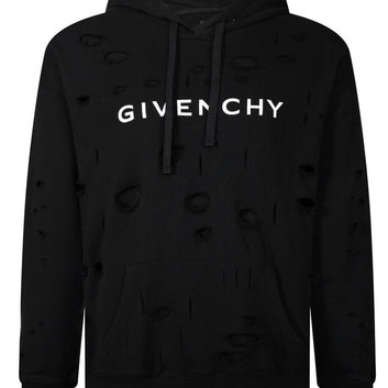 Черная мужская толстовка с рваностями Givenchy 31950