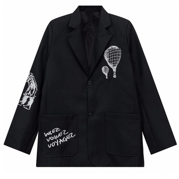 Черный пиджак с вышивкой Louis Vuitton  31878