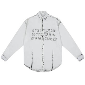 Рубашка с контрастными принтами Maison Margiela 31962