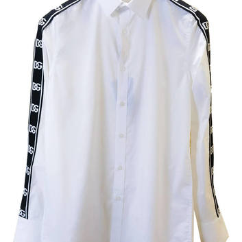 Белая рубашка с лампасами Dolce & Gabbana 31992