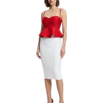 Женский топ с баской Herve Leger 12142-1